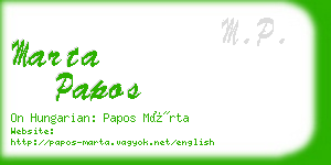 marta papos business card